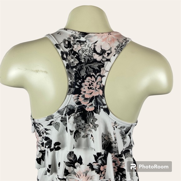 Janette Fashion John 3:16 Floral Ruffled Racerback Tank Top Women’s Small Blouse - Picture 4 of 7